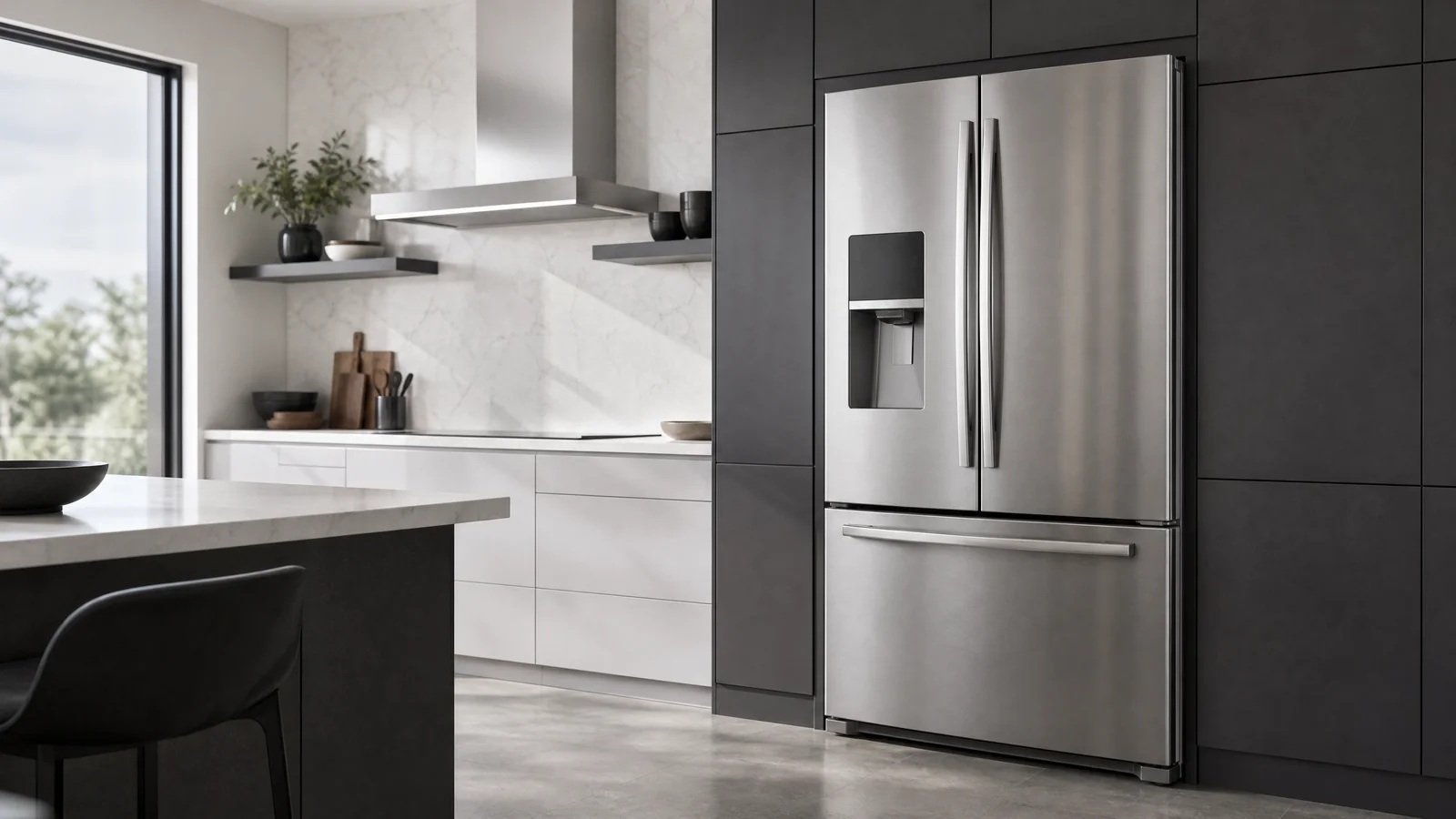 2026 AI-powered refrigerator with touchscreen and inventory management
