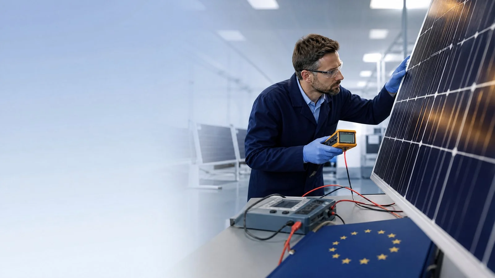 Solar panel compliance testing in a professional certification laboratory