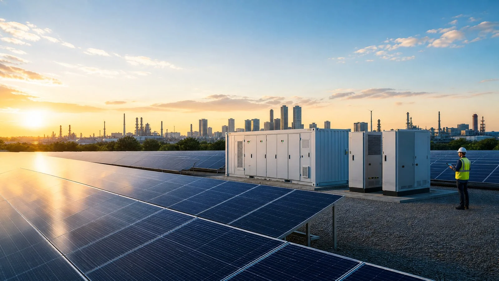 Large-scale solar farm with HousePlus solar panels