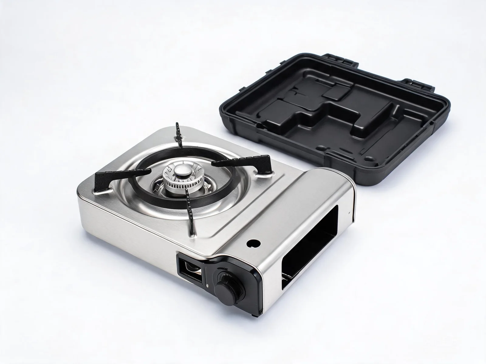 Portable butane cassette gas stove HP-CS1 with 2.5kW burner, foldable design and carry case for outdoor cooking and hot pot